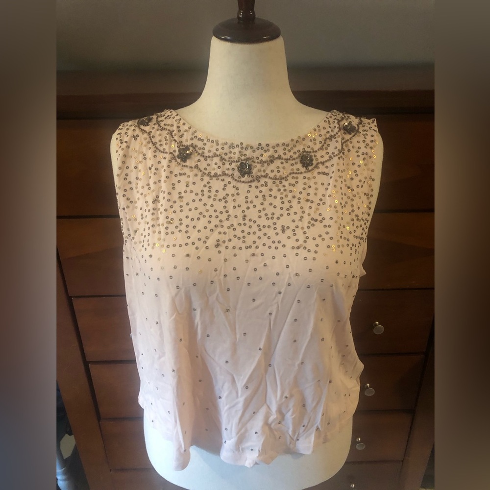 Victoria's Secret Blush Pink Beaded Sleeveless Camisole